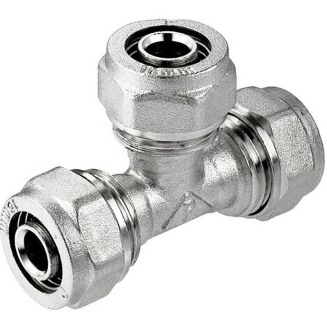 Perfexim Raccord PEX Tee Laiton Brillant 25x20x25 mm (1/2)