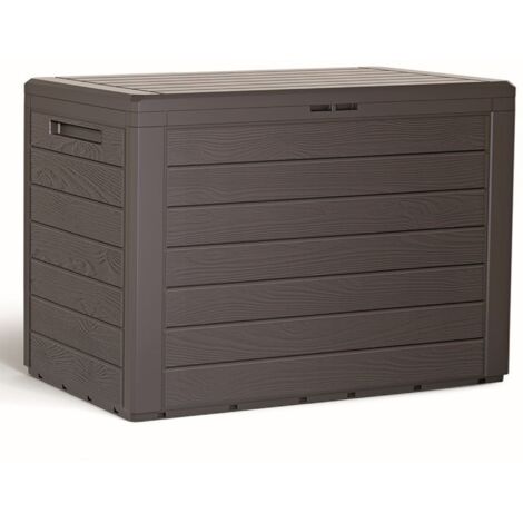 PROSPERPLAST Boîte à jardin 190L plastique ocre foncé Woodebox 78 x 43,3 x 55 cm