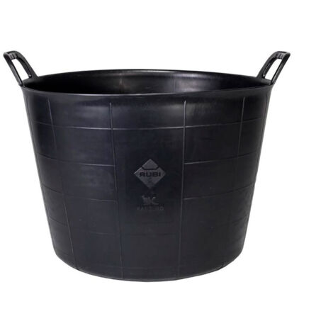 Rubi – Auge Flextub 40L noire – Plastique haute densité – Résistance chocs et intempéries – Poignées ergonomiques – Pour mélanger et transporter