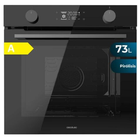 Cecotec – Four traditionnel intégrable 73L – 9 fonctions de cuisson dont convection avec grill – Écran tactile – Nettoyage par pyrolyse – Noir (1/5)
