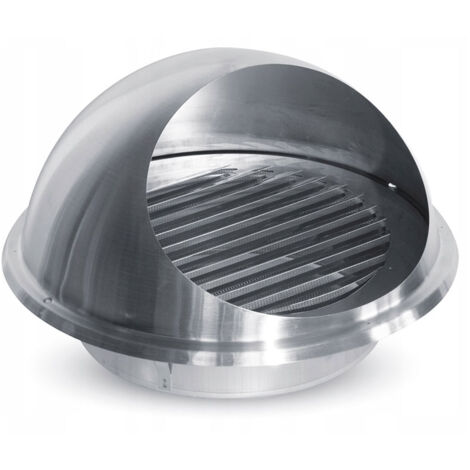 Grille de ventilation encastrable en acier inoxydable avec lamelles mobiles couleur chrome Ø125mm (inclut vis de montage) EDM