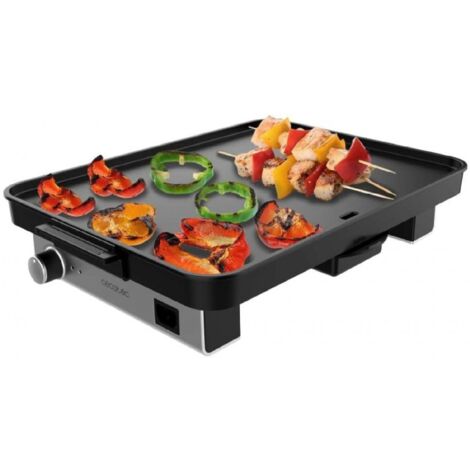 Cecotec – Plancha électrique 1800W – Surface de cuisson 40 x 30 cm – Revêtement Teflon antiadhésif – Thermostat réglable pour cuisson précise