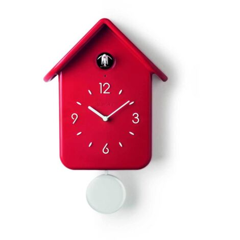Guzzini Horloge à coucou moderne rouge design décoratif