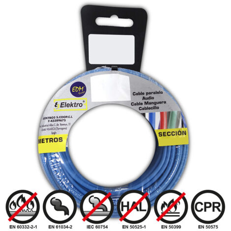 edm Carrete Cablecillo Flexible câble électrique bleu 20 mètres (1/2)