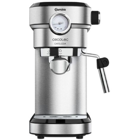 Cecotec – Cafetière expresso 1350W – Pression 20 bars – Système Thermoblock – Réservoir 1,2L – Buse vapeur orientable – Manomètre Pressure Pro