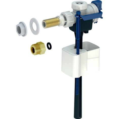 Geberit – Robinet flotteur en laiton 3/8 et 1/2 – Hauteur 25.2 cm – Largeur 10 cm – Connexion latérale efficace – Pour installations sanitaires silencieuses