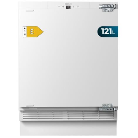 Cecotec – Mini réfrigérateur intégrable blanc 121 litres – Congélateur 17 litres – Silencieux 39 dB – Température réglable 2 à 8 ºC – Dimensions 81,8 x 59,5 x 54,5 cm (1/4)