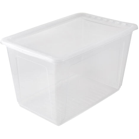 Boîtes de rangement, plastique, naturel transparent, 59 x 39 x 35 cm (1/5)
