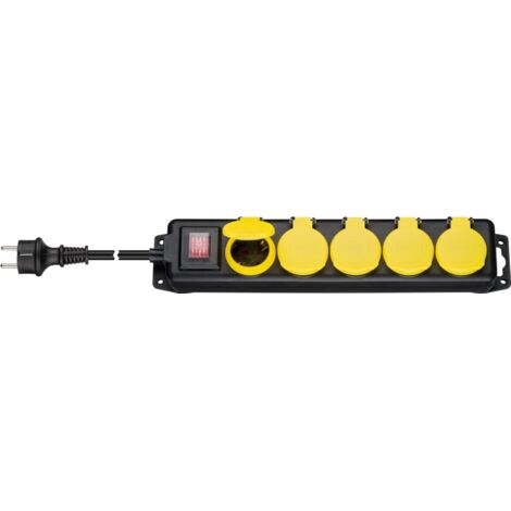 goobay Multiprise robuste noire 5 prises IP44 (1/2)
