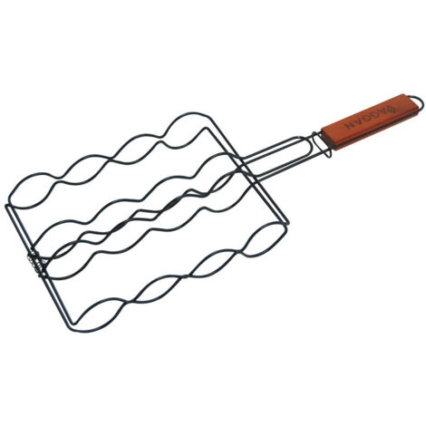 Grille à saucisses, noire, antiadhésive, en métal, 50x19 cm (1/4)