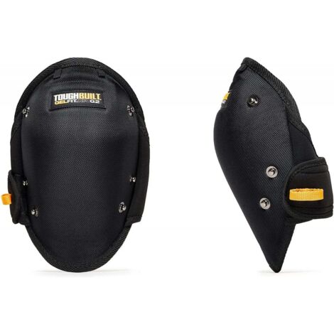 Toughbuilt – Genouillères de protection GelFit™ noires – Conception ergonomique avec gel et mousse – Tissu 1680D résistant à l'abrasion – Sangles élastiques