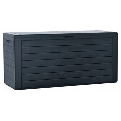 PROSPERPLAST Boîte à jardin 280L plastique anthracite Woodebox 116 x 43,3 x 55 cm (1/4)