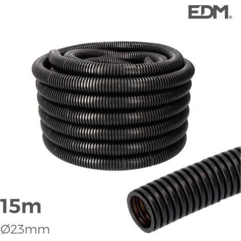 EDM – Gaine électrique préfilée ondulée 23mm – Diamètre interne 23mm – Diamètre externe 15mm – Longueur 15m pour installations intérieures - 15mts