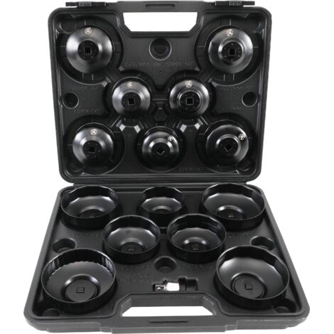 Jeu de douilles à filtres (cloches) à huile 10 mm (3/8") 14 pièces (1/4)