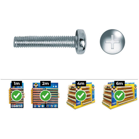 Celo Fixation en métal Argentée Vis à tête ronde 6x40 mm (1/3)