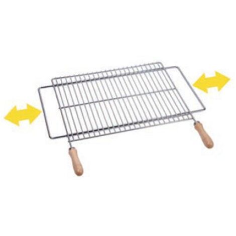 Grille de barbecue extensible en acier inoxydable – Longueur 60cm – Largeur 40cm – Design flexible pour grillades parfaites – Sauvic