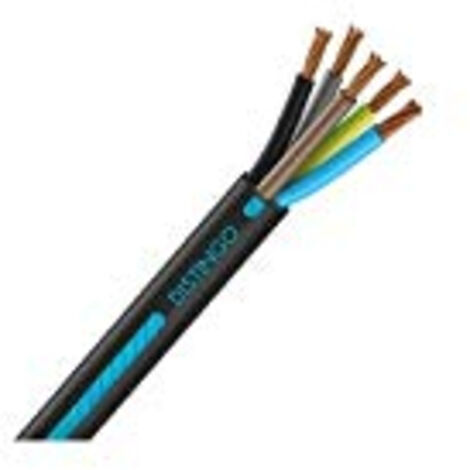 Nexans – Câble électrique R2V 5G6² N/M/G/B/VJ 6mm² – Longueur 50m pour alimentation triphasée – 10286972