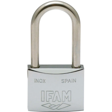 Cadenas ifam inox résistant corrosion 40 mm chrome 2 clés (1/8)