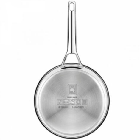 BK Bright Poêle à Frire en Acier Inox de 28 cm, Extérieur Poli, Manche