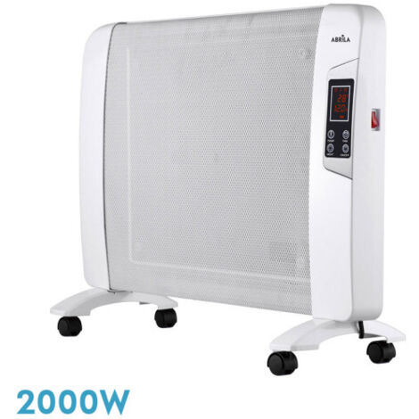 Mica Coat Radiateur 2000w 1élément Blanc C/Télécommande Minuterie Affichage Thermostat Reg.54x82.5x27cm (1/2)