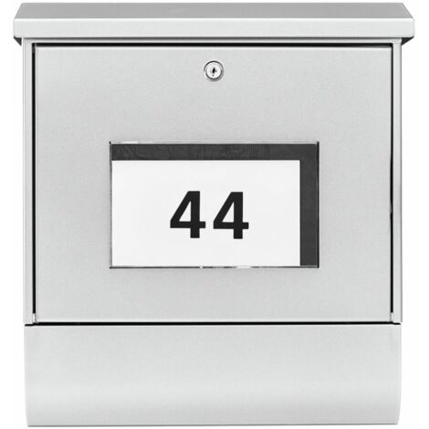 Burg Wächter 4400Si Malaga 4400 Si Boîte aux lettres Tôle d'acier argent avec serrure à clé X993421 (1/4)