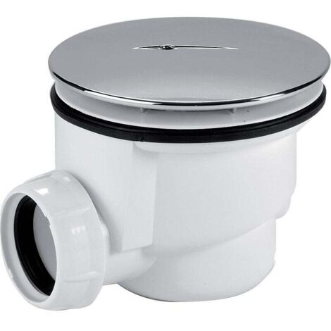 Nicoll – Bonde de douche Ø 60mm – Capot ABS chromé – Bonde siphoïde à sortie horizontale – Garde d'eau 50mm - CH584