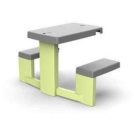 Table de pique-nique pour enfants – 2 bancs – Traitée anti-UV – Matière recyclée – Fabrication française – Smoby