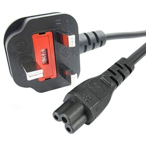 StarTech.com Cordon d'alimentation en trèfle pour GB BS1363 vers C5 de 2m pour ordinateur portable M/F - Noir (1/3)