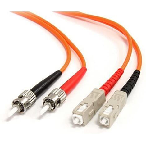2m Multimode Fiber Patch Cable ST - SC StarTech.com Jarretière fibre optique OM1 62.5/125 de 2m ST-SC - Orange - Câble réseau - SC multi-mode (M) pour ST multi-mode (M) - 2 m - fibre optique - duplex  (1/2)