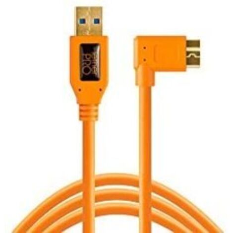 Tether Tools CU61RT15-ORG- Câble coudé USB 3.0 vers Micro-B, 4,6 m (15 ft) (1/5)