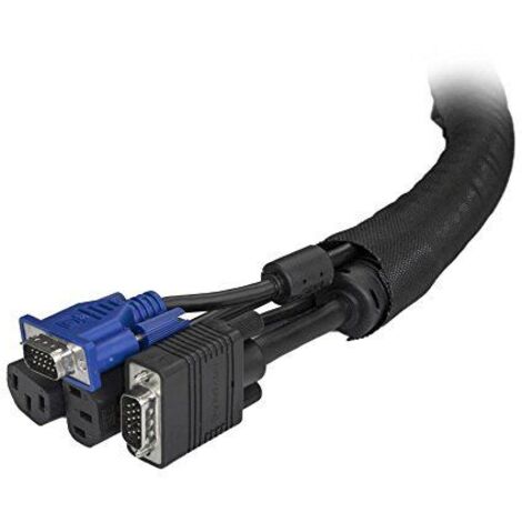 Cable Manager - Sleeve - 2 m Trimmable StarTech.com Passe-câble de 2 m - Gaine tressée auto-fermante - Gestionnaire de câbles en tissue trimmable (WKSTNCM) - Kit de gaines pour câbles - noir - 2 m (1/4)