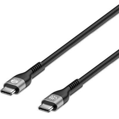 Manhattan Câble de charge USB USB-C® mâle 2.00 m noir connecteur utilisable des deux cotés, blindage double 356367 R083582 (1/5)