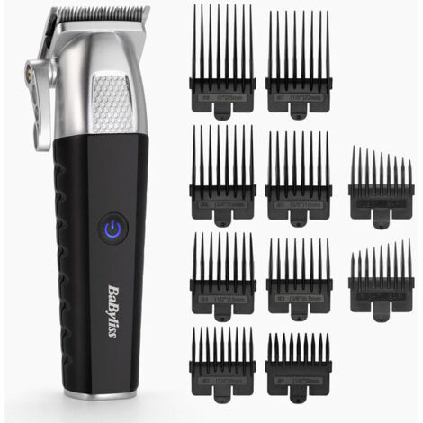 Tondeuse cheveux sans fil – Autonomie 180 min – Lames en acier inoxydable XL 45 mm – 8 positions de coupe de 3 à 25 mm – Babyliss