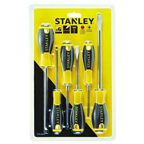 Stanley – Jeu de 6 tournevis cruciformes 81 cm – Lames en chrome vanadium – Poignée TPR confortable – STHT060209