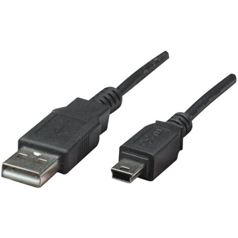 Manhattan Câble USB USB 2.0 USB-A mâle, USB-Mini-B mâle 1.80 m noir contacts dorés, certifié UL 333375-CG D38894 (1/5)