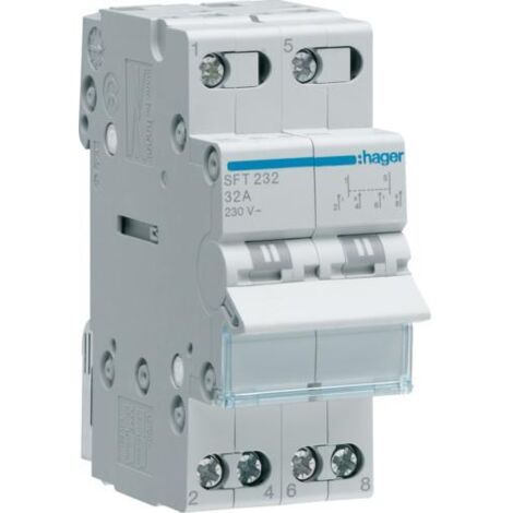 inverseur 2P 32A, amont,I-0-II - COMMANDE SIGNAL HAGER SFT232