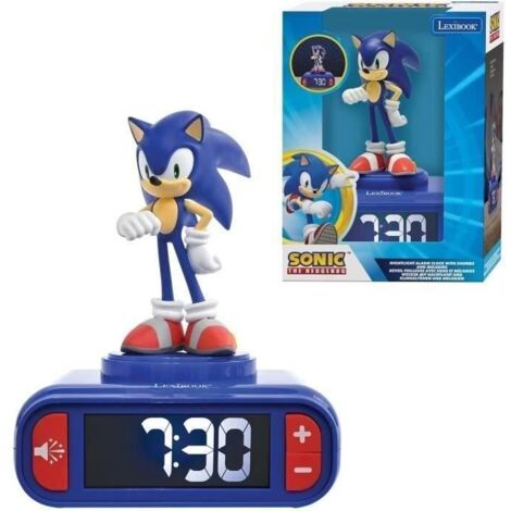 Réveil numérique avec veilleuse Sonic et effets sonores (1/5)