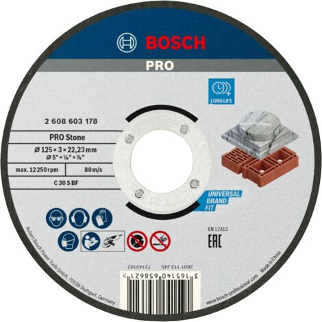 Disque à tronçonner PRO Stone 125 x 3 x 22,23 mm Bosch - 2608603178 (1/4)