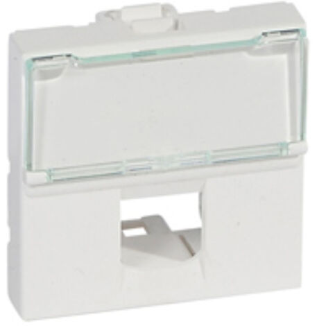 Legrand – Plastron Mosaic 2 modules blanc RAL9003 – Porte-repère transparent – Installation encastrée ou saillie – 78604 (1/2)