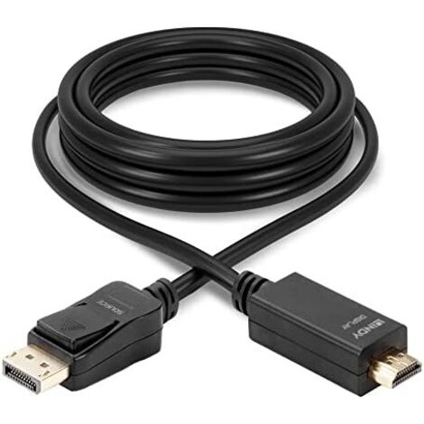 Câble adaptateur LINDY DisplayPort / HDMI Fiche mâle DisplayPort, Fiche mâle HDMI-A 0.50 m noir 36920 Câble DisplayPort C241971 (1/5)