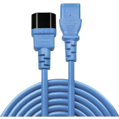 Rallonge LINDY alimentation [1x Secteur mâle C14 - 1x Secteur femelle C13] 1.00 m bleu C245441 (1/5)
