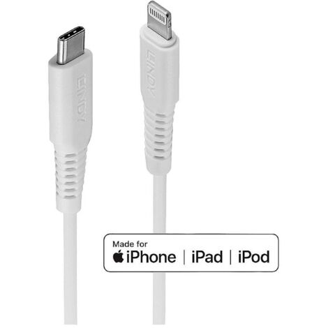 LINDY Câble USB USB 2.0 Connecteur Lightning , USB-C® mâle 0.50 m blanc 31315 S216212 (1/4)