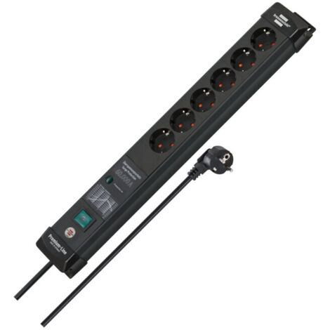BRENNENSTUHL MULTIPRISE PREMIUM LINE 6 PRISES AVEC PROTECTION CONTRE LES SURTENSIONS JUSQU'À 60 000 A (CÂBLE DE 3 M ET INTERRUPT