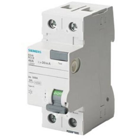 RCCB Siemens 40A 2P 2M 30Ma Disjoncteur Type AC 5SV4314-0