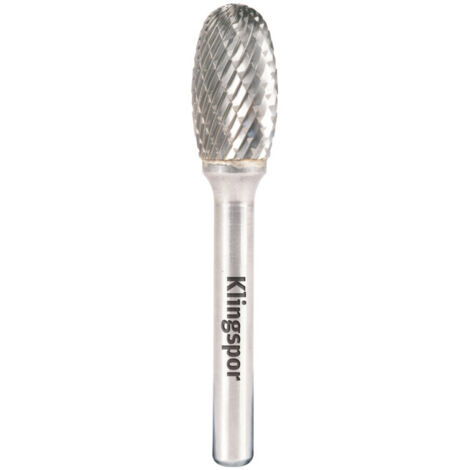 Klingspor 295909 Fraises en métal dur, HF 100 E, 6 dentures, 6 mm Diamètre de l'arbre, 8 mm x 15 mm x 60 mm (1/2)