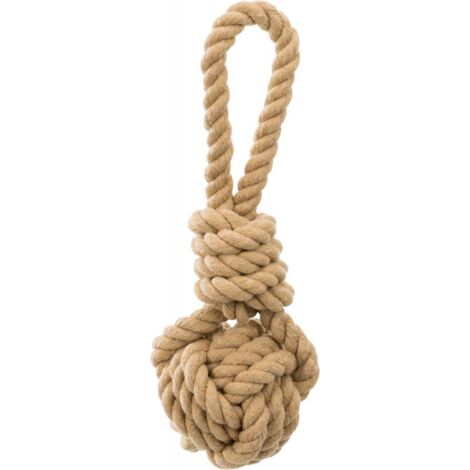 Corde de jeu avec balle tressée diametre 7 long 20 cm pour chiens - Trixie