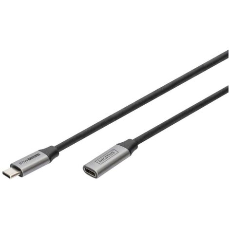 Digitus Câble USB USB 3.2 Gen1 (USB 3.0) USB-C®, USB-C® femelle, USB-C® mâle 1.00 m noir flexible, blindé, avec USB DB-300230-010-S D399622 (1/3)