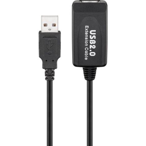 Câble d'Extension USB Actif, 10 m, noir, fiche USB 2.0 (type A)  prise USB 2.0 (type A). Longueur de câble 10 m (1/3)