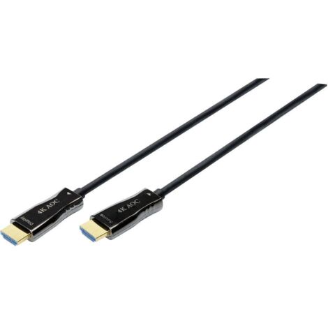 Câble de raccordement Digitus HDMI / fibre optique Fiche mâle HDMI-A, Fiche mâle HDMI-A 15.00 m noir AK-330125-150-S 4K UHD Câble HDMI Y233032 (1/4)