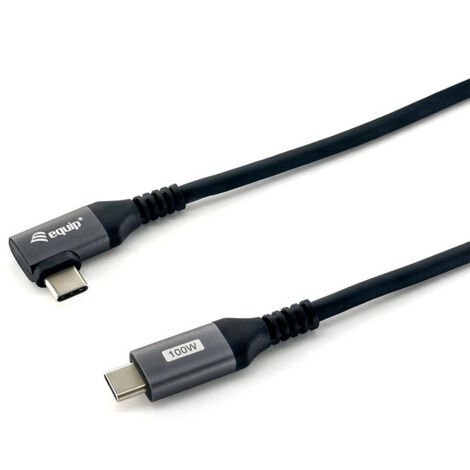 CABLE USB-C MALE - USB-C MALE 90º CORNED 1 METRE EQUIP 5A 100W 480mbps
